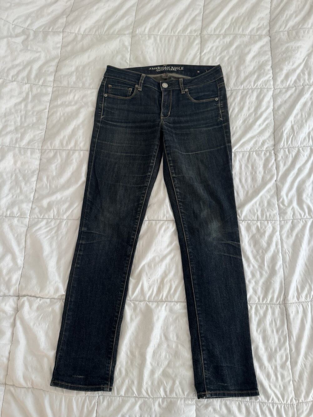 American Eagle Jeans Skinny Super Stretch Blue Women's 8 Regular Dark Wash